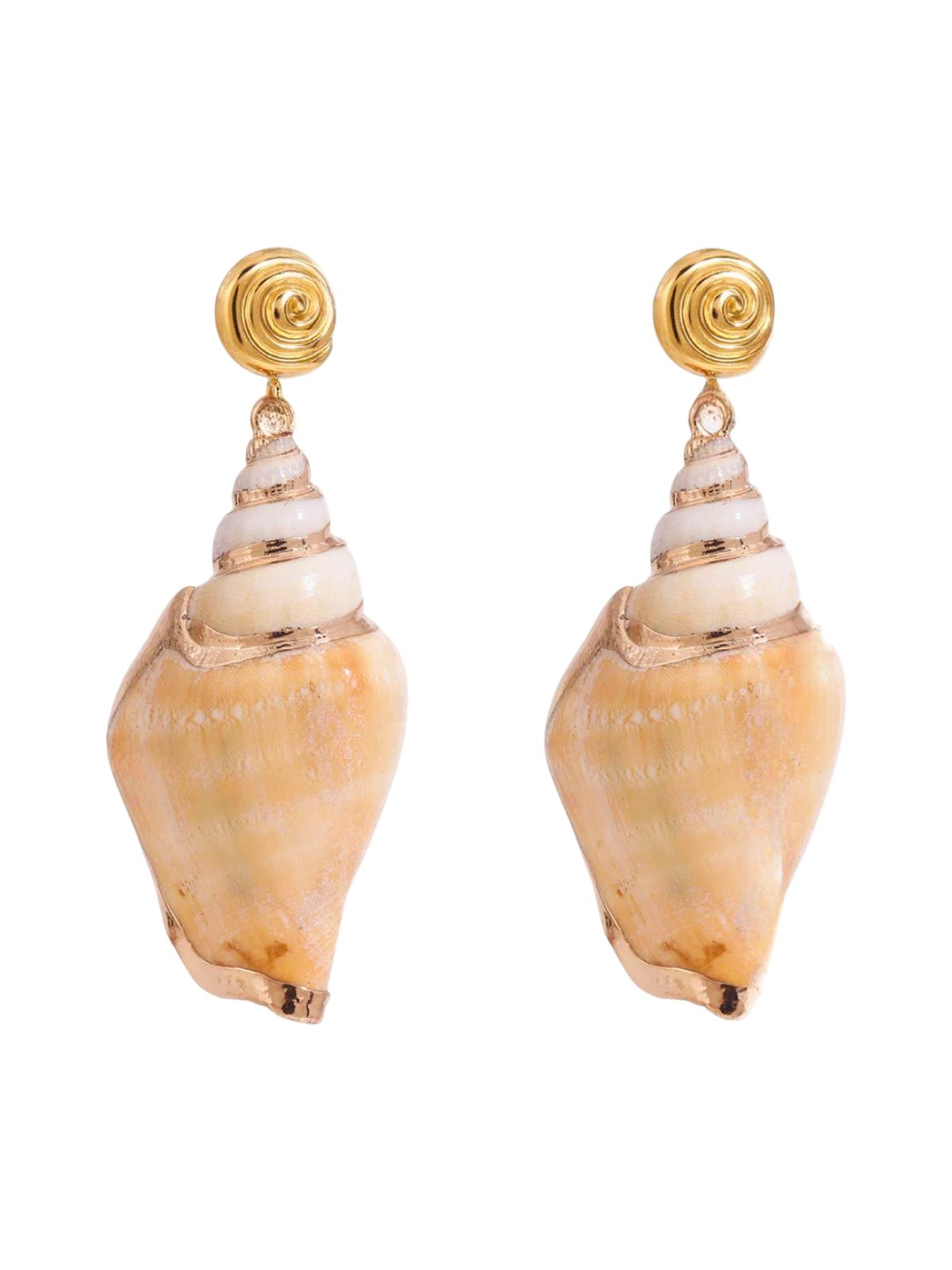 Boucles d’oreilles coquillage, style plage, acier inoxydable, plaqué or 18K, hypoallergénique, modèle Kesha - Boucles d'oreilles - Or
