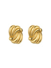 Boucles d’oreilles dorées en acier inoxydable, design géométrique, clip confort, look vintage or, style affirmé, modèle Tamina - Boucles d'oreilles - Or