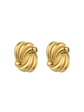 Boucles d’oreilles dorées en acier inoxydable, design géométrique, clip confort, look vintage or, style affirmé, modèle Tamina - Boucles d'oreilles - Or