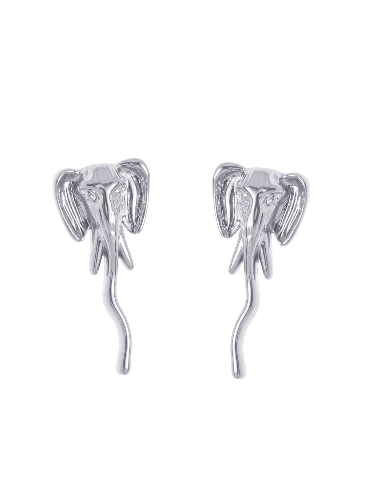 Boucles d’oreilles éléphant, acier inoxydable, plaqué or 18K, design animalier, inspiration Afrique, modèle Babane - Boucles d'oreilles - Argent