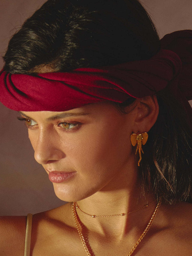 Boucles d’oreilles éléphant, acier inoxydable, plaqué or 18K, design animalier, inspiration Afrique, modèle Babane - Boucles d'oreilles - Or