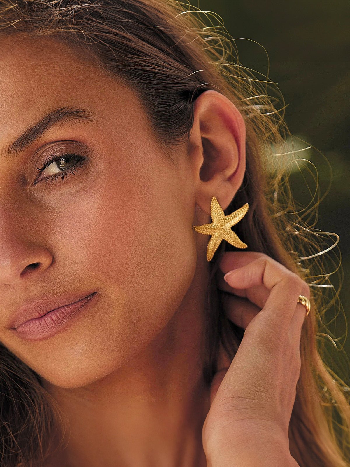 Boucles d'oreilles étoile de mer, acier inoxydable 18K, style plage, bijou doré, ins été, modèle Tila - Boucles d'oreilles - Or