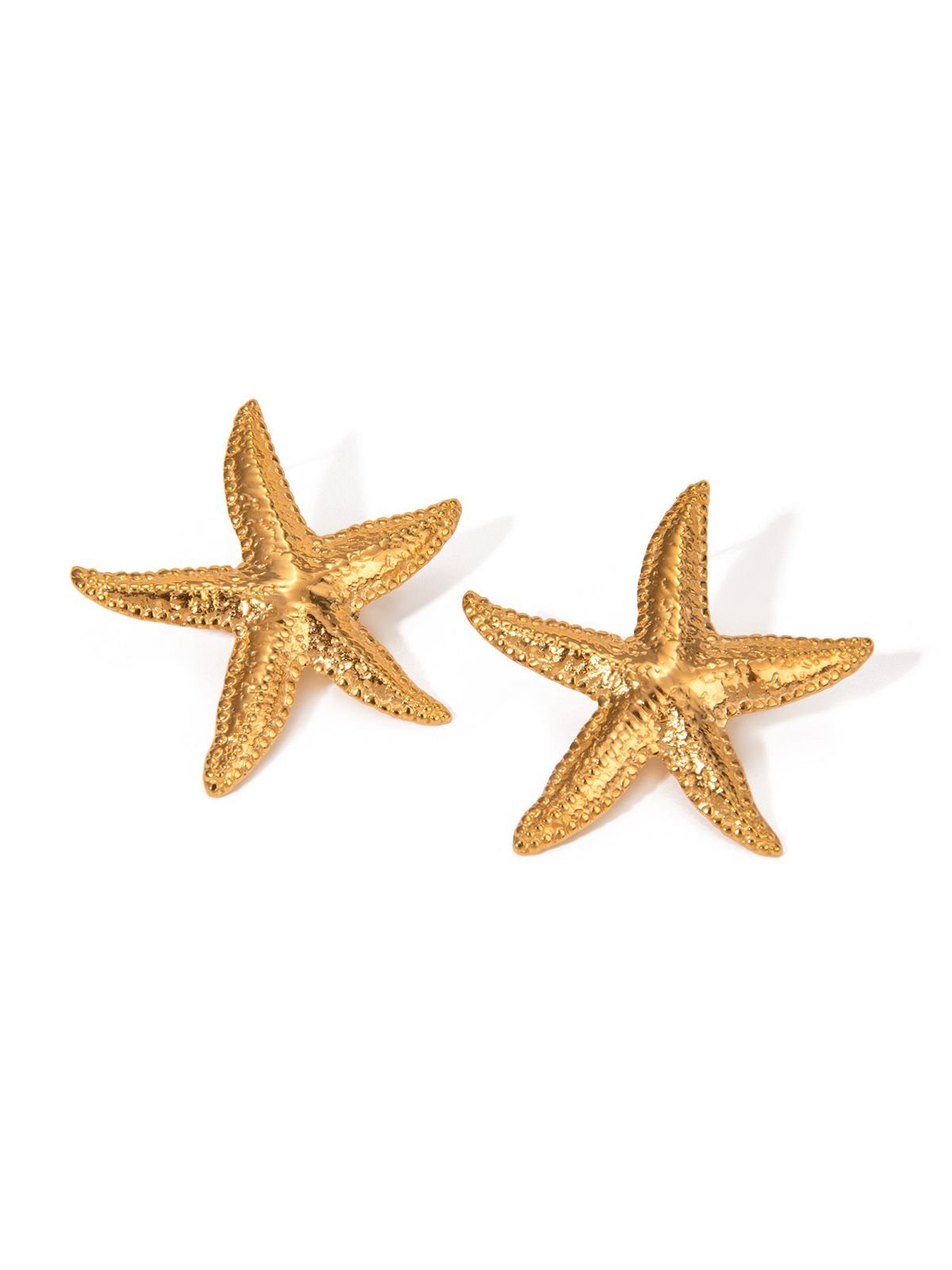Boucles d'oreilles étoile de mer, acier inoxydable 18K, style plage, bijou doré, ins été, modèle Tila - Boucles d'oreilles - Or
