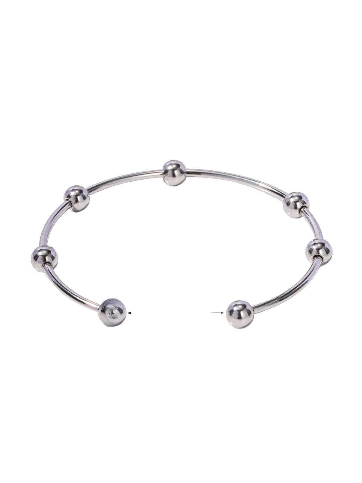 Bracelet acier inoxydable doré, bijou géométrique moderne, jonc rigide rond, style minimaliste femme, modèle Zendaya - Bracelet - Argent