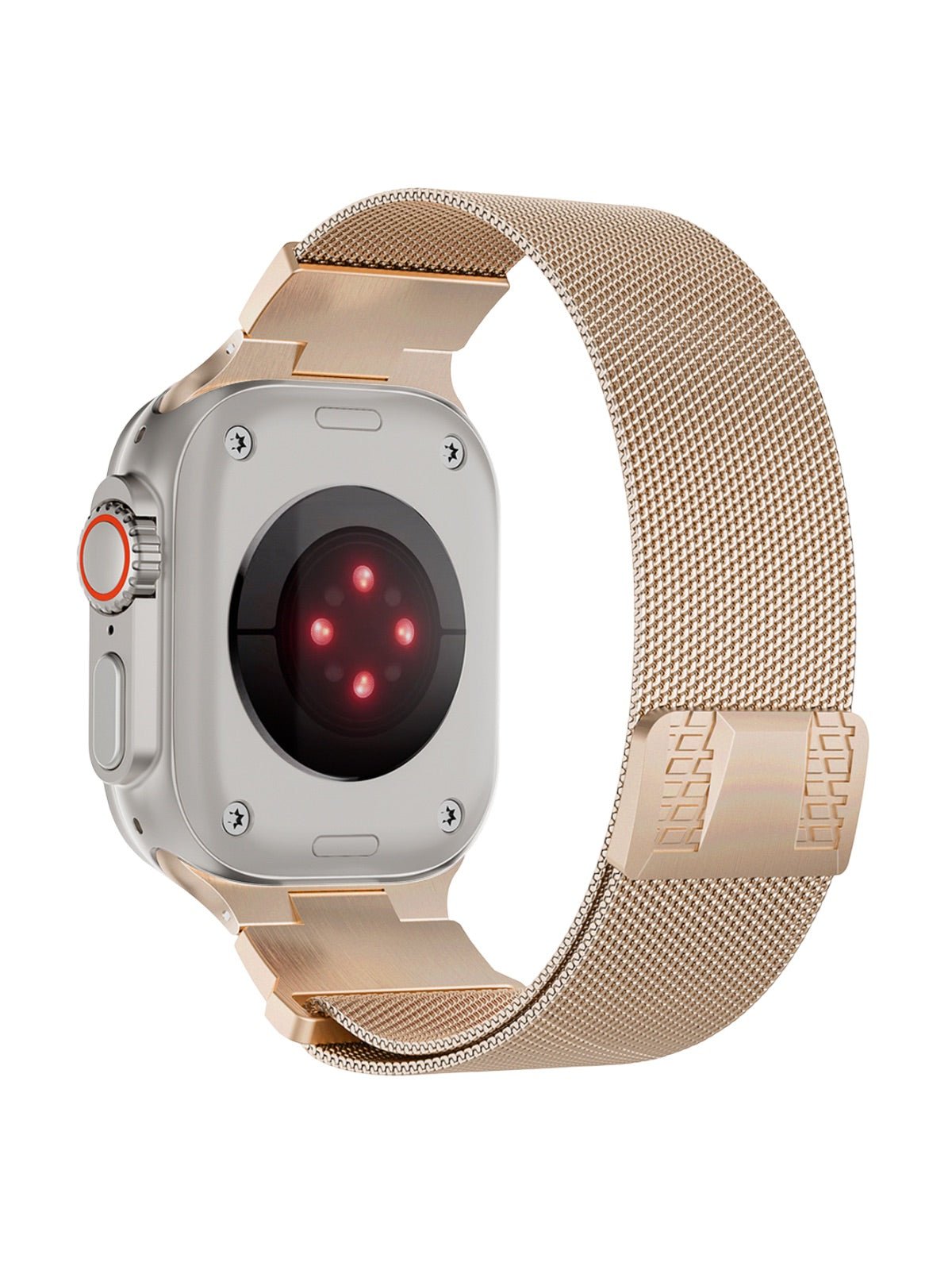 Bracelet Apple Watch acier inoxydable, aimanté, design Milanese, solide et résistant, ultra et series, modèle Nao - Bracelet Apple Watch - Beige 38 à 42mm