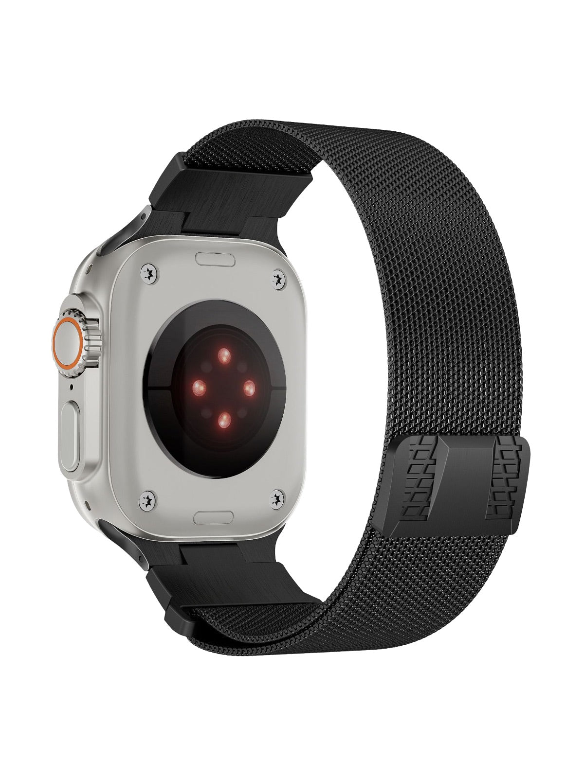 Bracelet Apple Watch acier inoxydable, aimanté, design Milanese, solide et résistant, ultra et series, modèle Nao - Bracelet Apple Watch - Noir 38 à 42mm