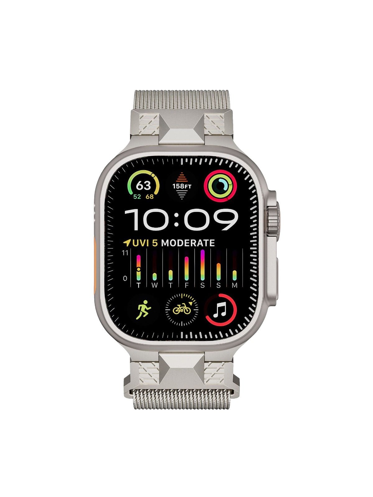 Bracelet Apple Watch acier inoxydable, aimanté, design Milanese, solide et résistant, ultra et series, modèle Nao - Bracelet Apple Watch - Argent 38 à 42mm