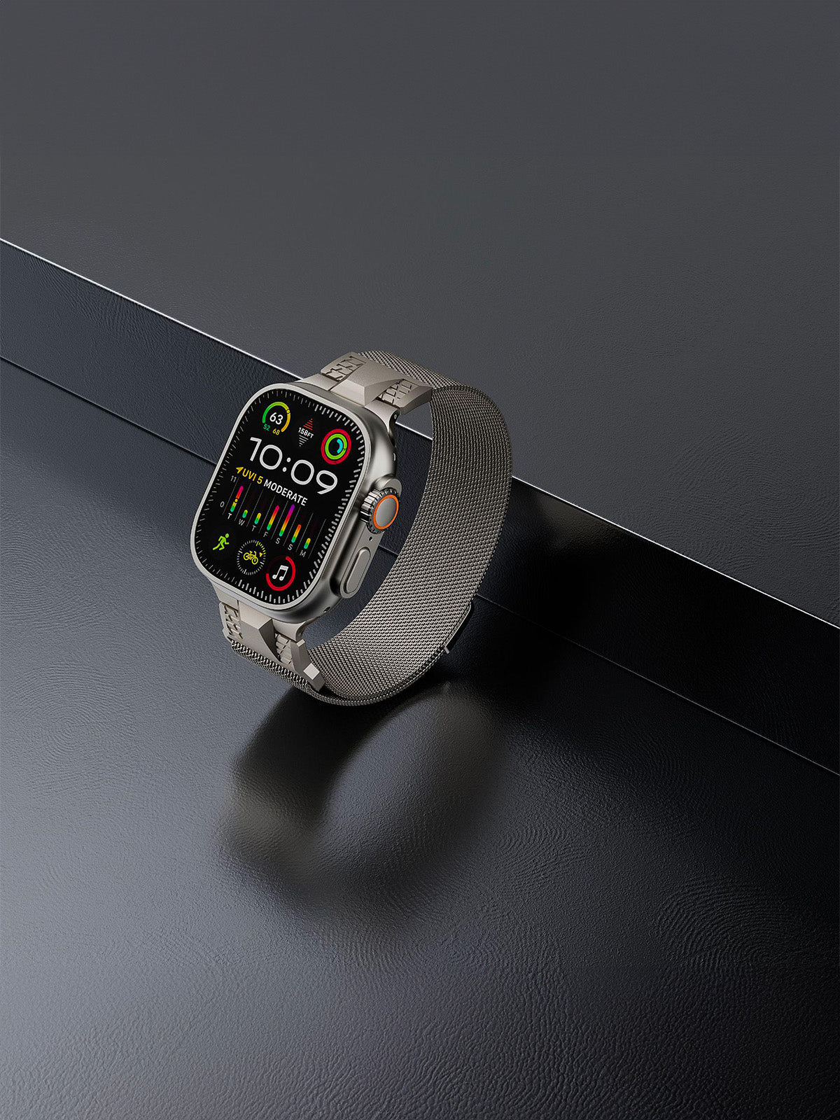 Bracelet Apple Watch acier inoxydable, aimanté, design Milanese, solide et résistant, ultra et series, modèle Nao - Bracelet Apple Watch - Argent 38 à 42mm