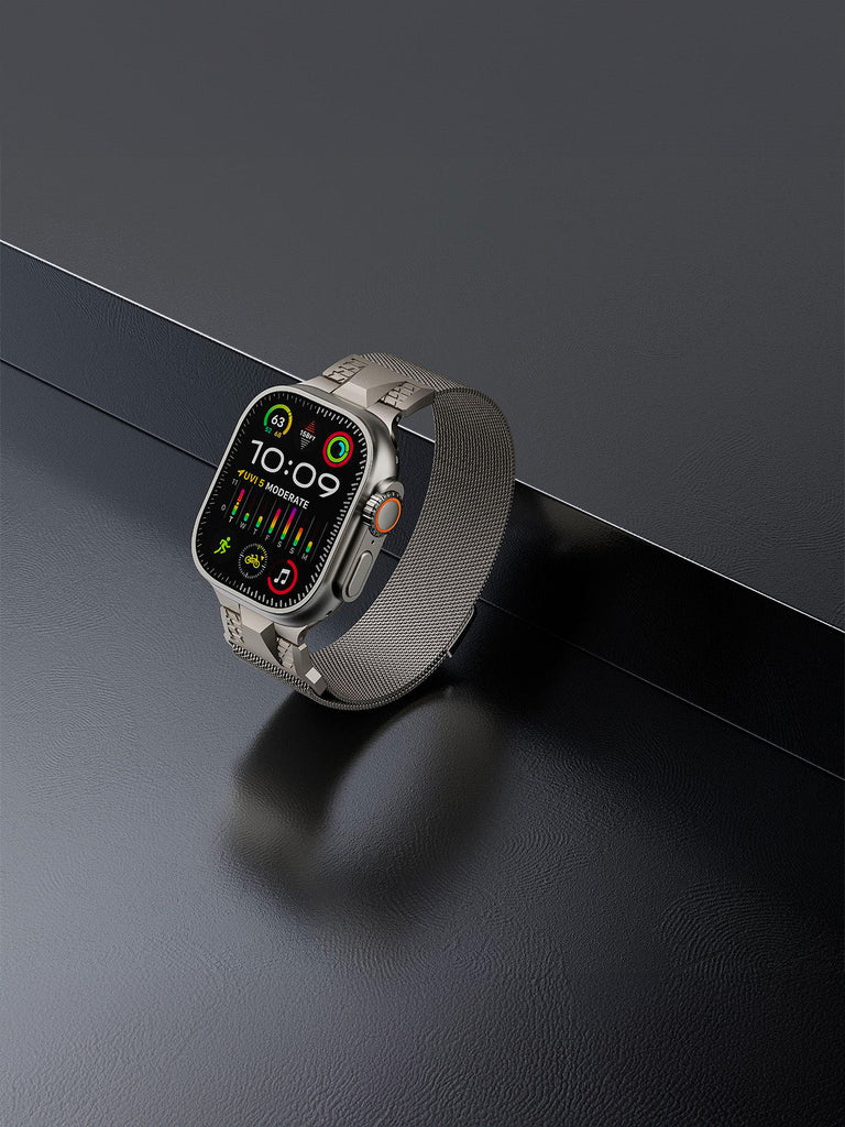 Bracelet Apple Watch acier inoxydable, aimanté, design Milanese, solide et résistant, ultra et series, modèle Nao - Bracelet Apple Watch - Argent 38 à 42mm