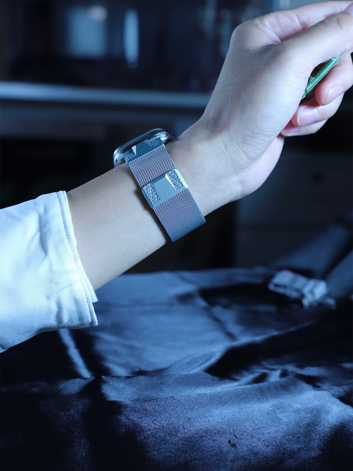 Bracelet Apple Watch acier inoxydable, aimanté, design Milanese, solide et résistant, ultra et series, modèle Nao - Bracelet Apple Watch - Argent 38 à 42mm