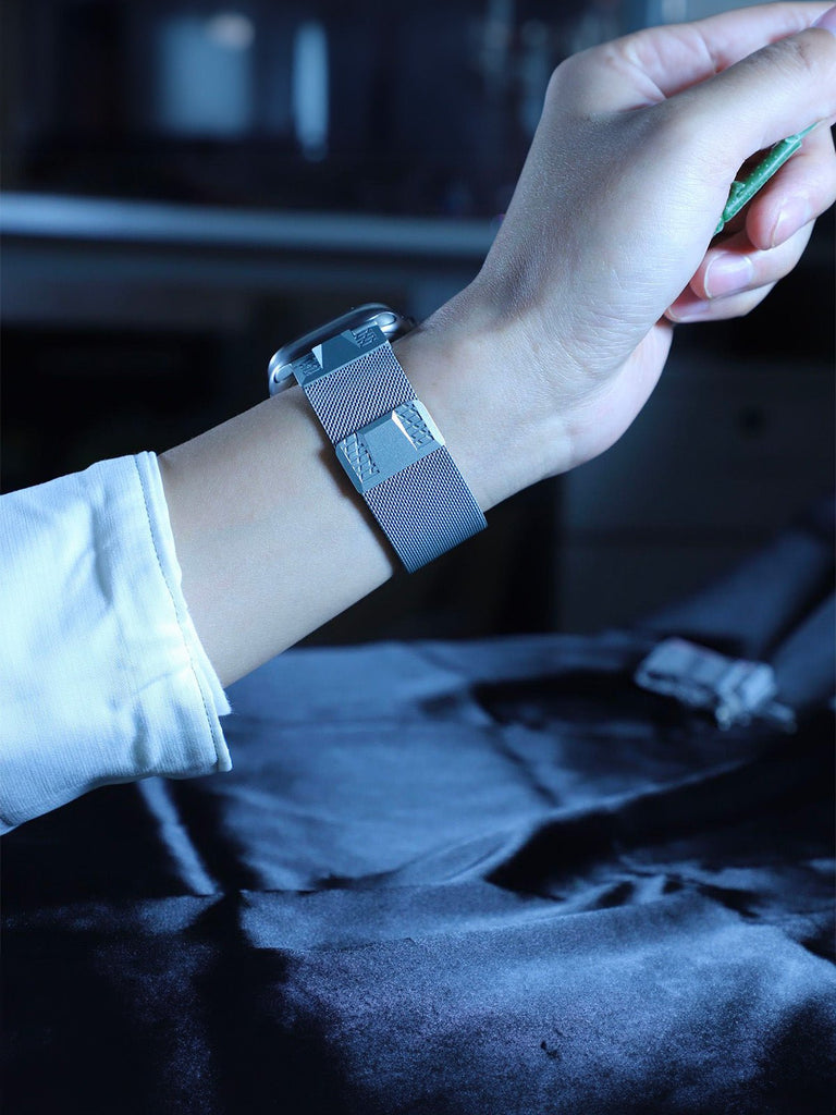 Bracelet Apple Watch acier inoxydable, aimanté, design Milanese, solide et résistant, ultra et series, modèle Nao - Bracelet Apple Watch - Argent 38 à 42mm