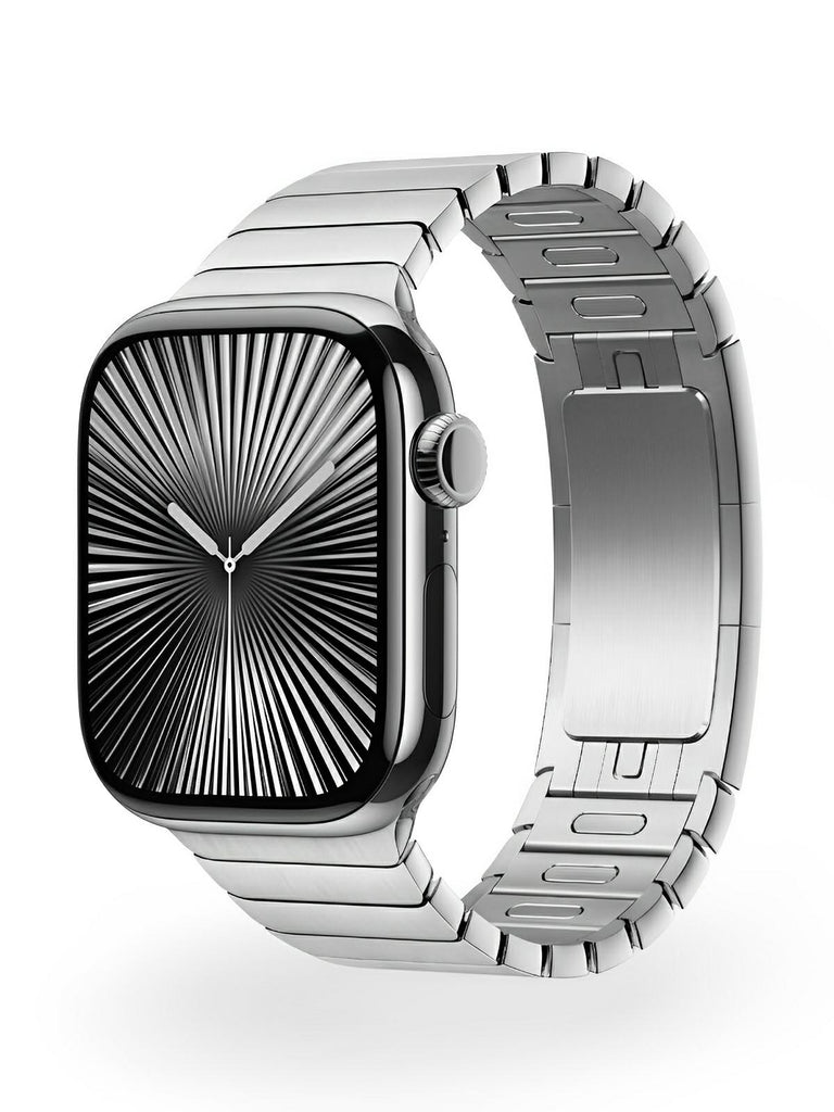 Bracelet Apple Watch en acier inoxydable 316, maillons ajustables, robuste, modèle Durin - Bracelet Apple Watch - Argent 38 à 42mm