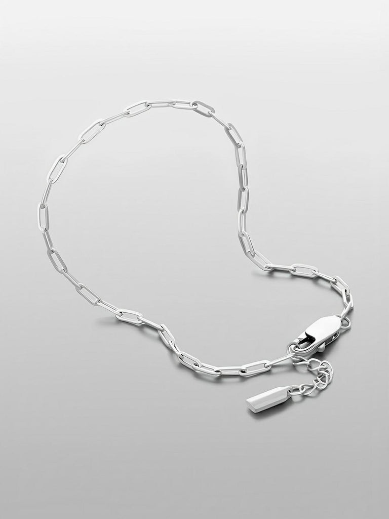 Bracelet chaîne homme, acier inoxydable, maille forçat fine, style minimaliste, modèle Kyle - Bracelet - Argent XS