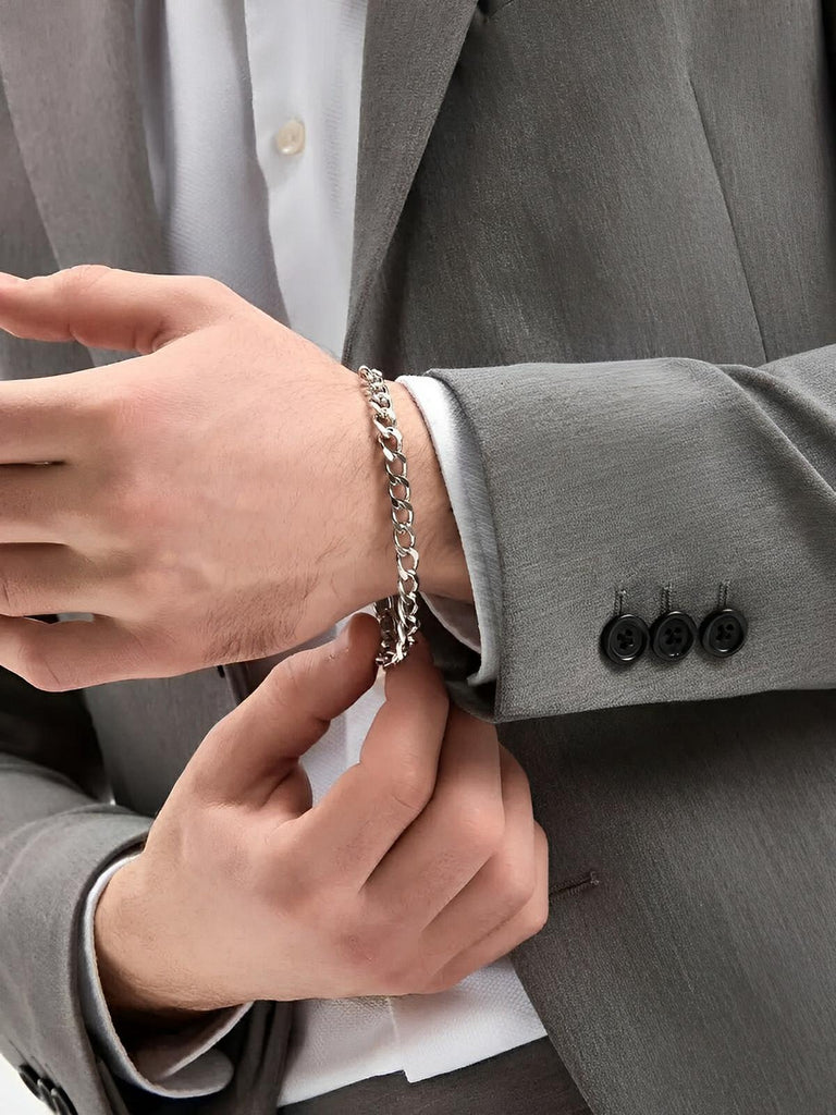 Bracelet chaîne maille gourmette en argent 925, au design indémodable, modèle Aris - Bracelet - Argent S