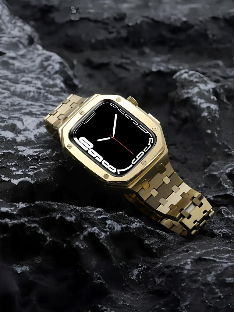 Bracelet en acier pour Apple Watch, élégance et caractère, design luxueux, modèle Achille - Bracelet Apple Watch - Or 40 mm