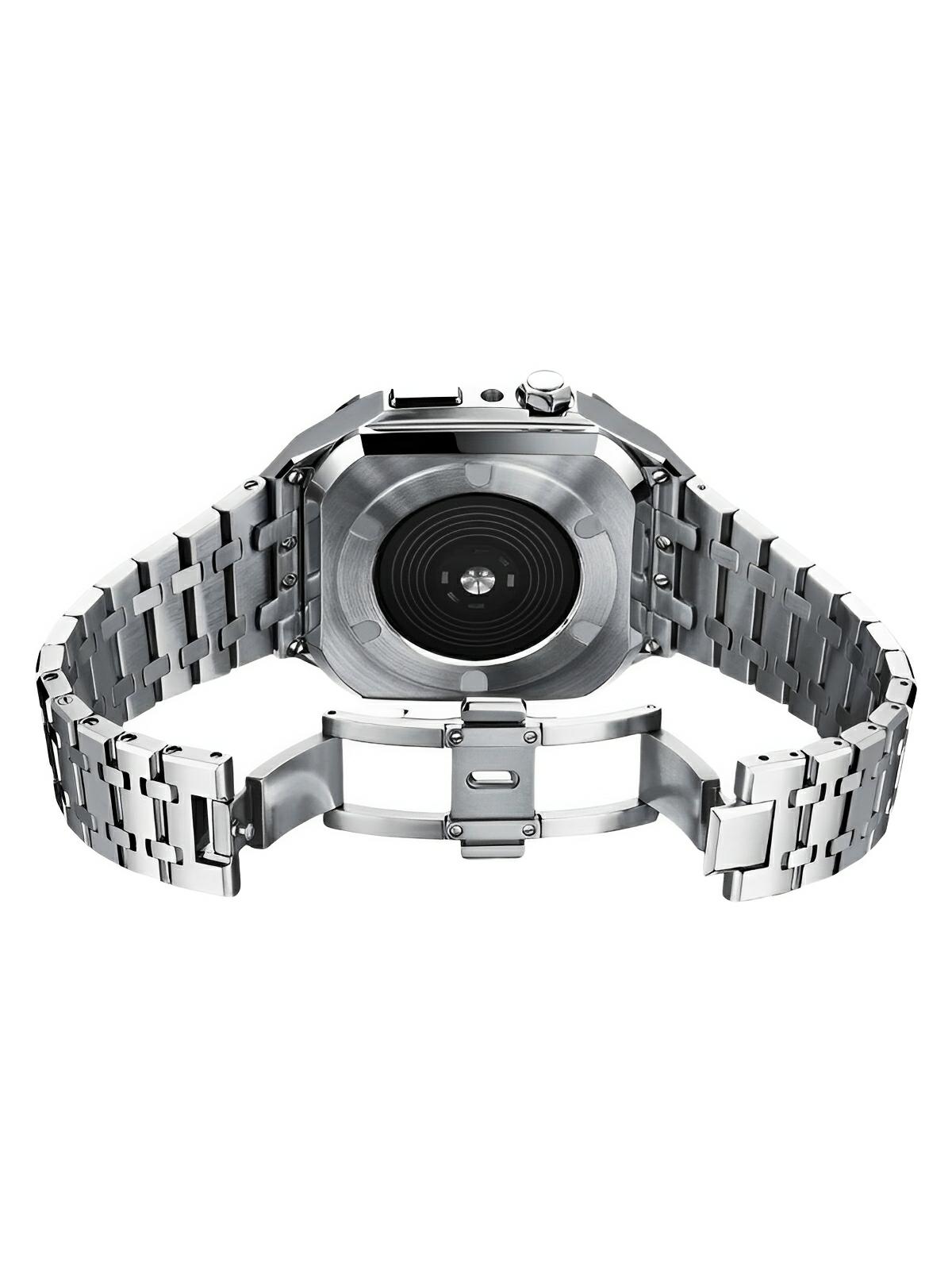 Bracelet en acier pour Apple Watch, élégance et caractère, design luxueux, modèle Achille - Bracelet Apple Watch - Argent 40 mm