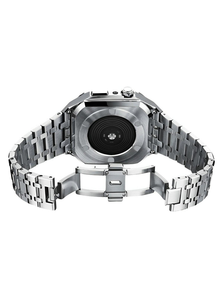 Bracelet en acier pour Apple Watch, élégance et caractère, design luxueux, modèle Achille - Bracelet Apple Watch - Argent 40 mm