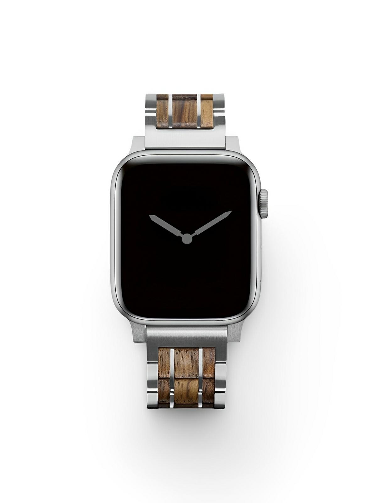 Bracelet en bois pour Apple Watch, authenticité et raffinement, modèle Julius - Bracelet Apple Watch - Noyer 38 à 42mm