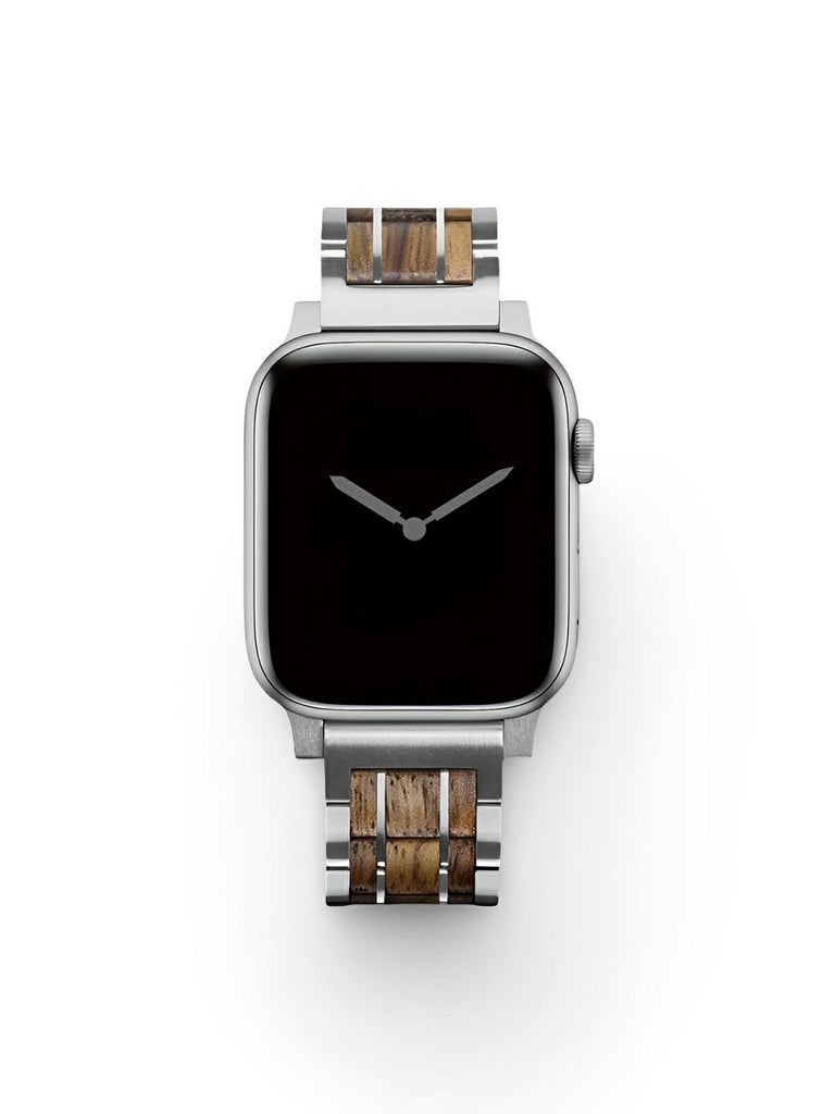 Bracelet en bois pour Apple Watch, authenticité et raffinement, modèle Julius - Bracelet Apple Watch - Noyer 38 à 42mm