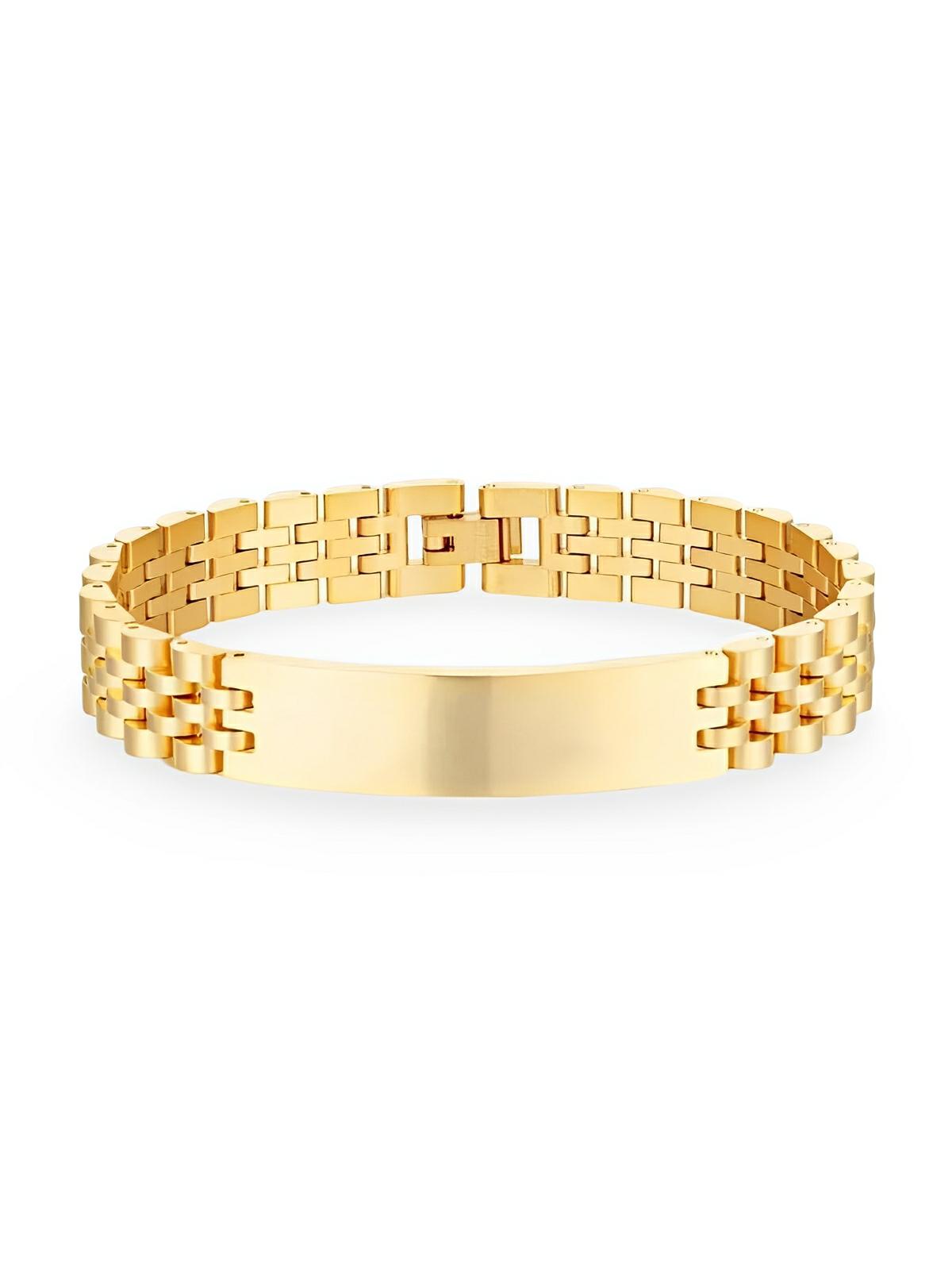 Bracelet gourmette en acier inoxydable homme, au look judicieux, modèle Zangdar - Bracelet - Or S