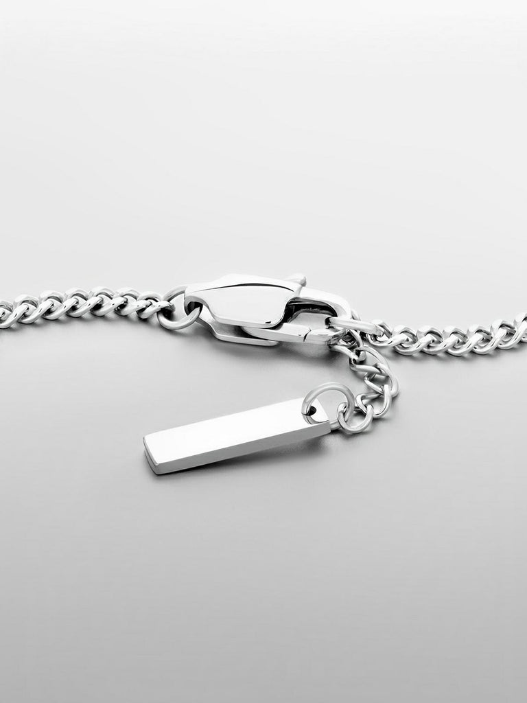 Bracelet homme, acier inoxydable, chaîne cubaine, waterproof, style minimaliste, modèle Éthan - Bracelet - Argent XS