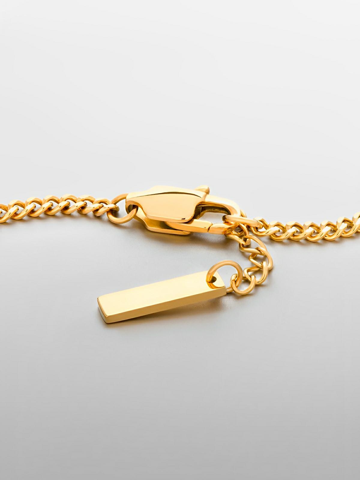 Bracelet homme, acier inoxydable, chaîne cubaine, waterproof, style minimaliste, modèle Éthan - Bracelet - Or XS
