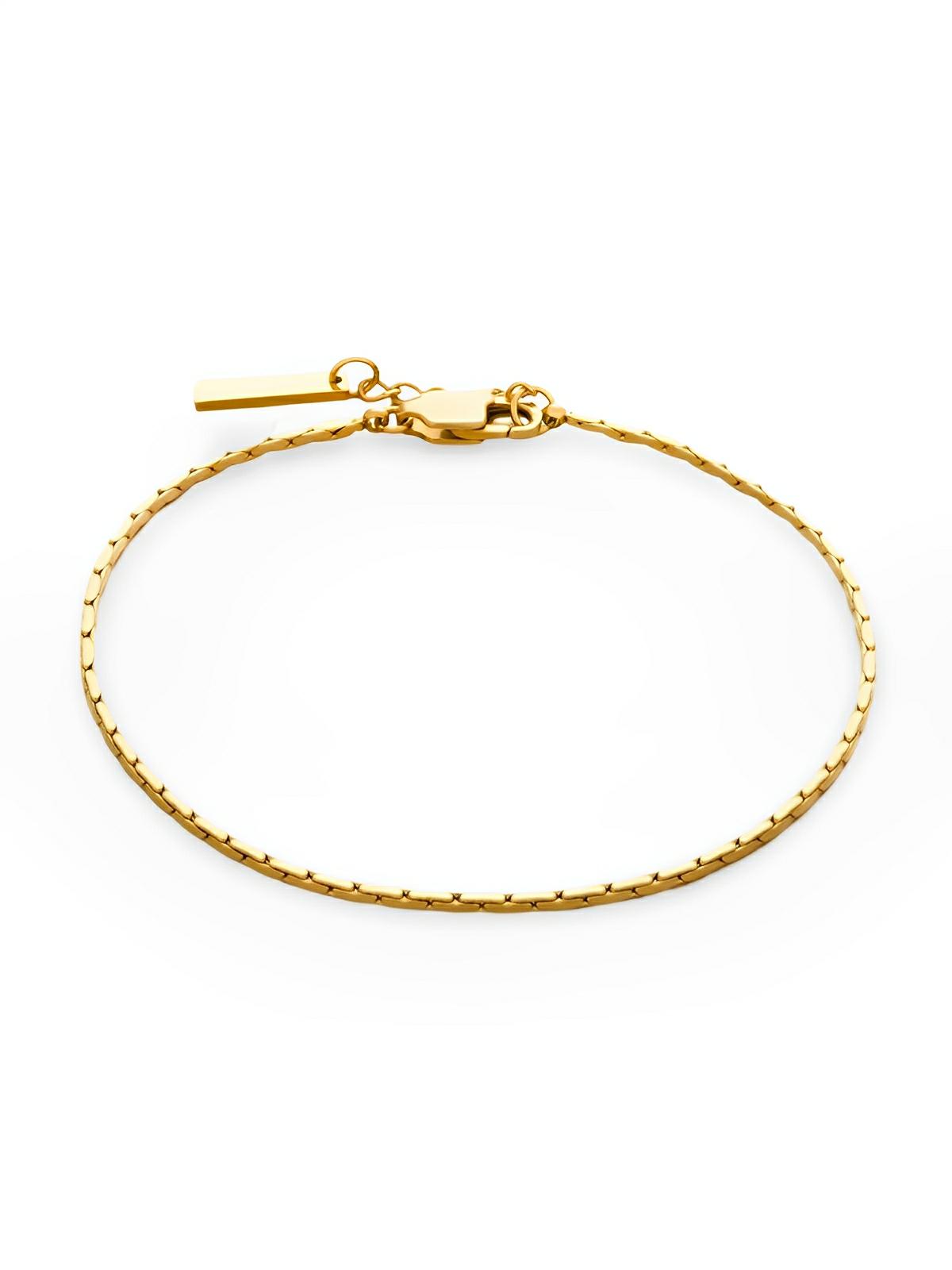 Bracelet homme en acier inoxydable, chaîne câble fine, waterproof, réglable, style moderne, modèle Roan - Bracelet - Or XS