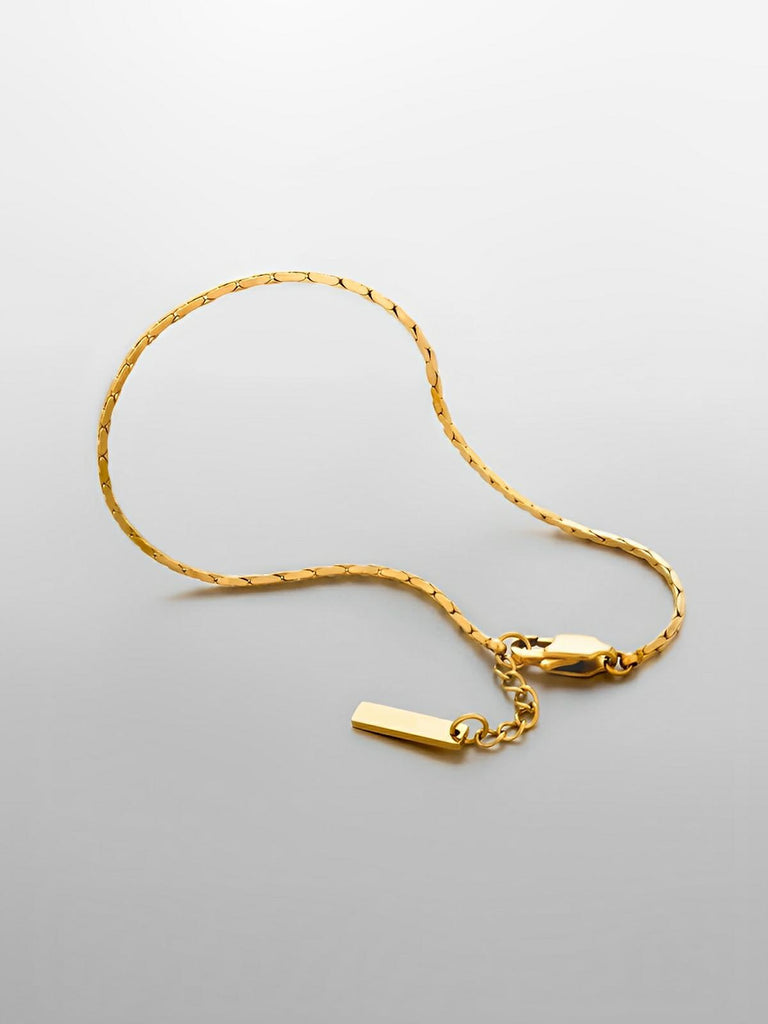 Bracelet homme en acier inoxydable, chaîne câble fine, waterproof, réglable, style moderne, modèle Roan - Bracelet - Or XS