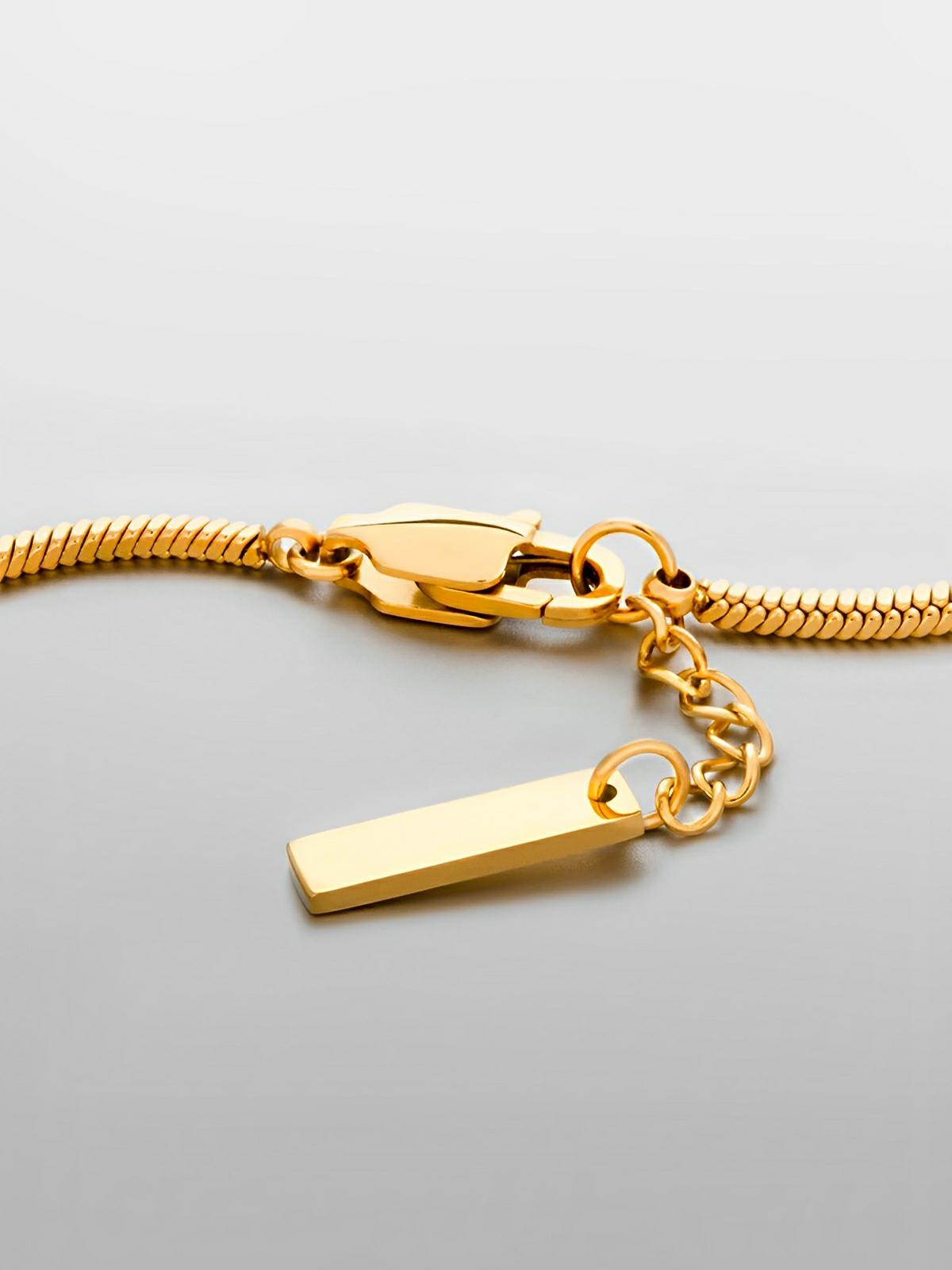 Bracelet homme en acier inoxydable, chaîne serpent, style urbain, bijou minimaliste, modèle Romario - Bracelet - Or XS