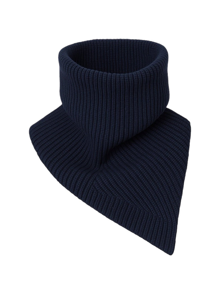 Cache - cou tricoté, doux et chaud, design haut col, unisexe, hiver, confort thermique, protection du cou, style minimaliste, modèle Artémis - Cache - cou - Bleu marine