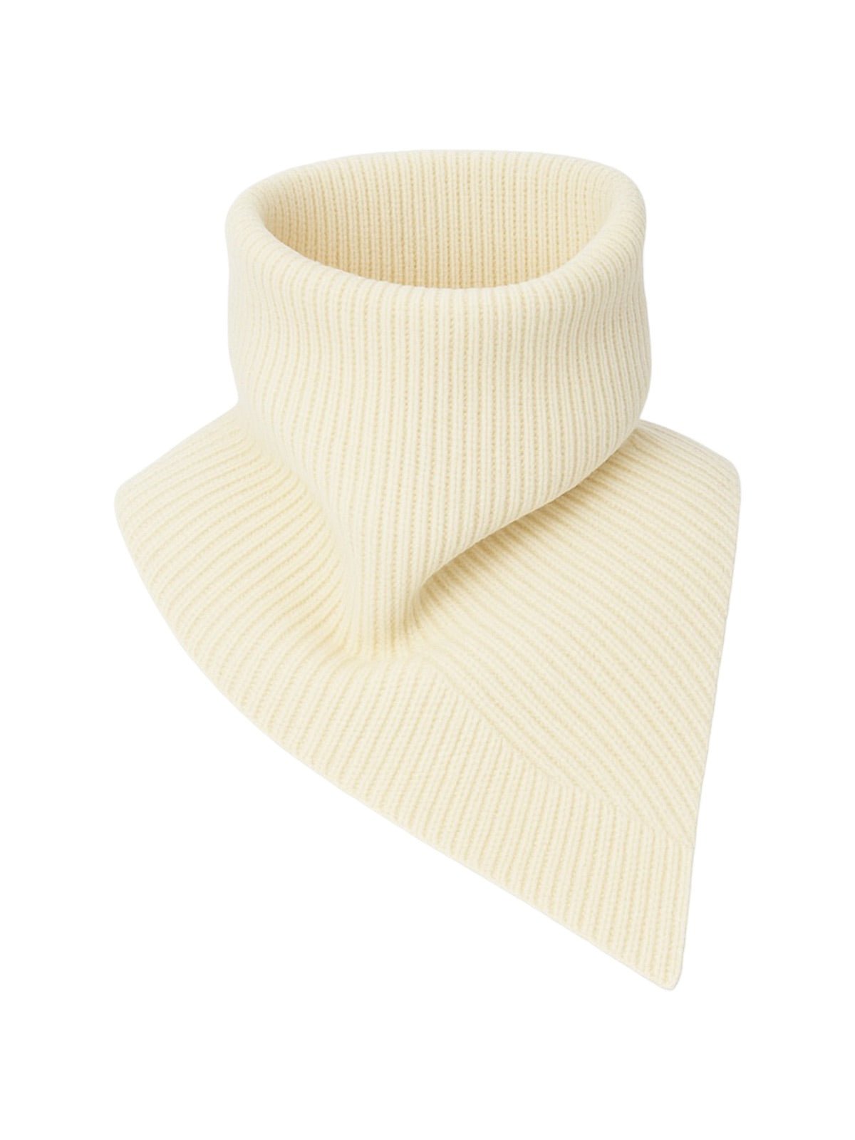 Cache - cou tricoté, doux et chaud, design haut col, unisexe, hiver, confort thermique, protection du cou, style minimaliste, modèle Artémis - Cache - cou - Blanc