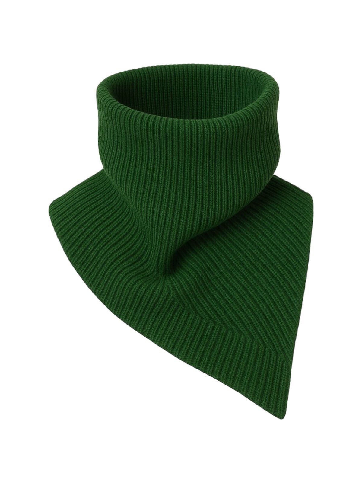 Cache - cou tricoté, doux et chaud, design haut col, unisexe, hiver, confort thermique, protection du cou, style minimaliste, modèle Artémis - Cache - cou - Vert