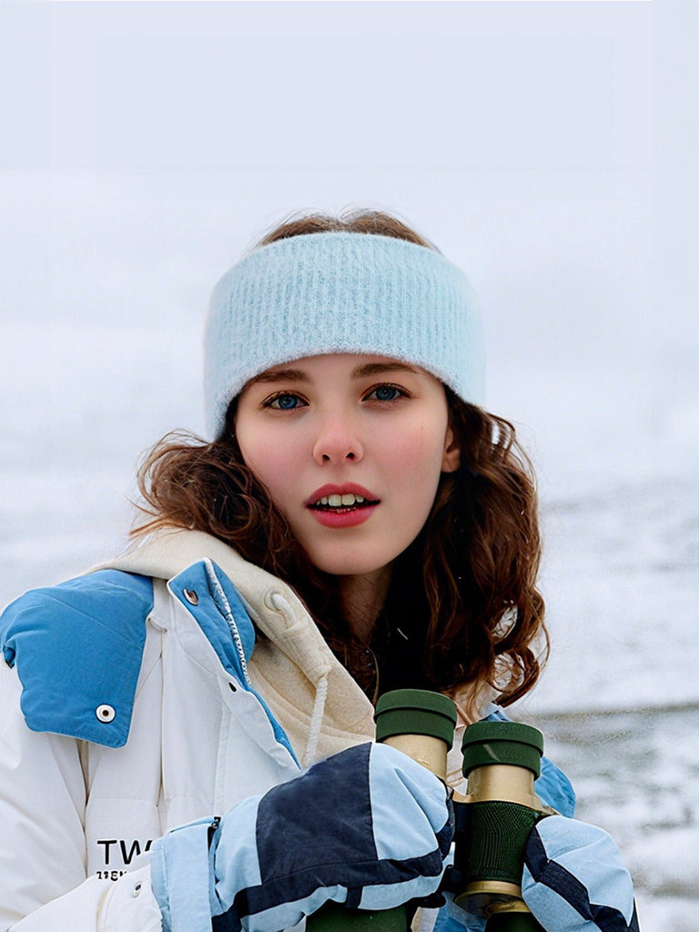 Cache - oreilles chaud hiver, bandeau doux femme, fausse fourrure vison, maintien oreilles, accessoire ski, extérieur, confortable, léger, modèle Vénissa - Cache - oreilles - Bleu clair