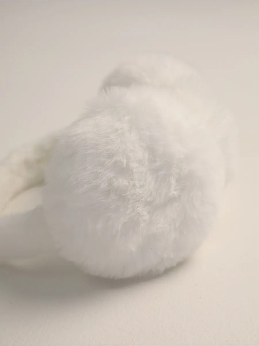 Cache - oreilles doux en fausse fourrure, accessoire chaud pour l’hiver, cache - oreilles pliable et léger, protection contre le froid et le vent, confort moelleux, modèle Jound - Cache - oreilles - Blanc