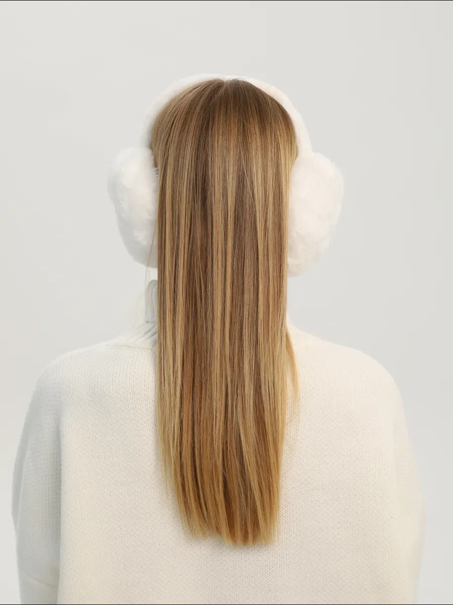 Cache - oreilles doux en fausse fourrure, accessoire chaud pour l’hiver, cache - oreilles pliable et léger, protection contre le froid et le vent, confort moelleux, modèle Jound - Cache - oreilles - Blanc