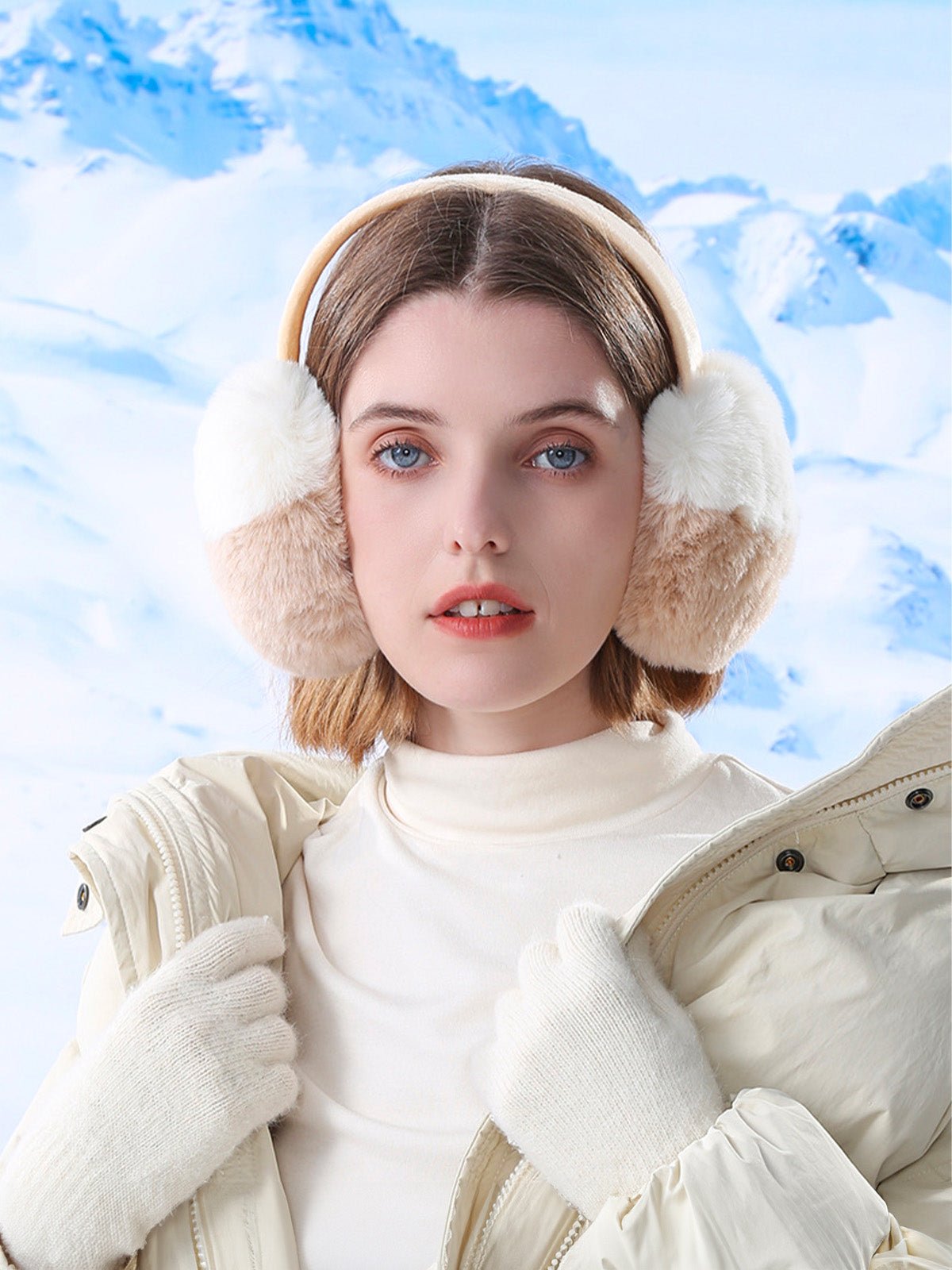 Cache - oreilles doux, imitation fourrure, pliable, chaud, mixte, confort hivernal, protection contre le vent, extérieur, mode hiver, modèle Finaria - Cache - oreilles - Beige