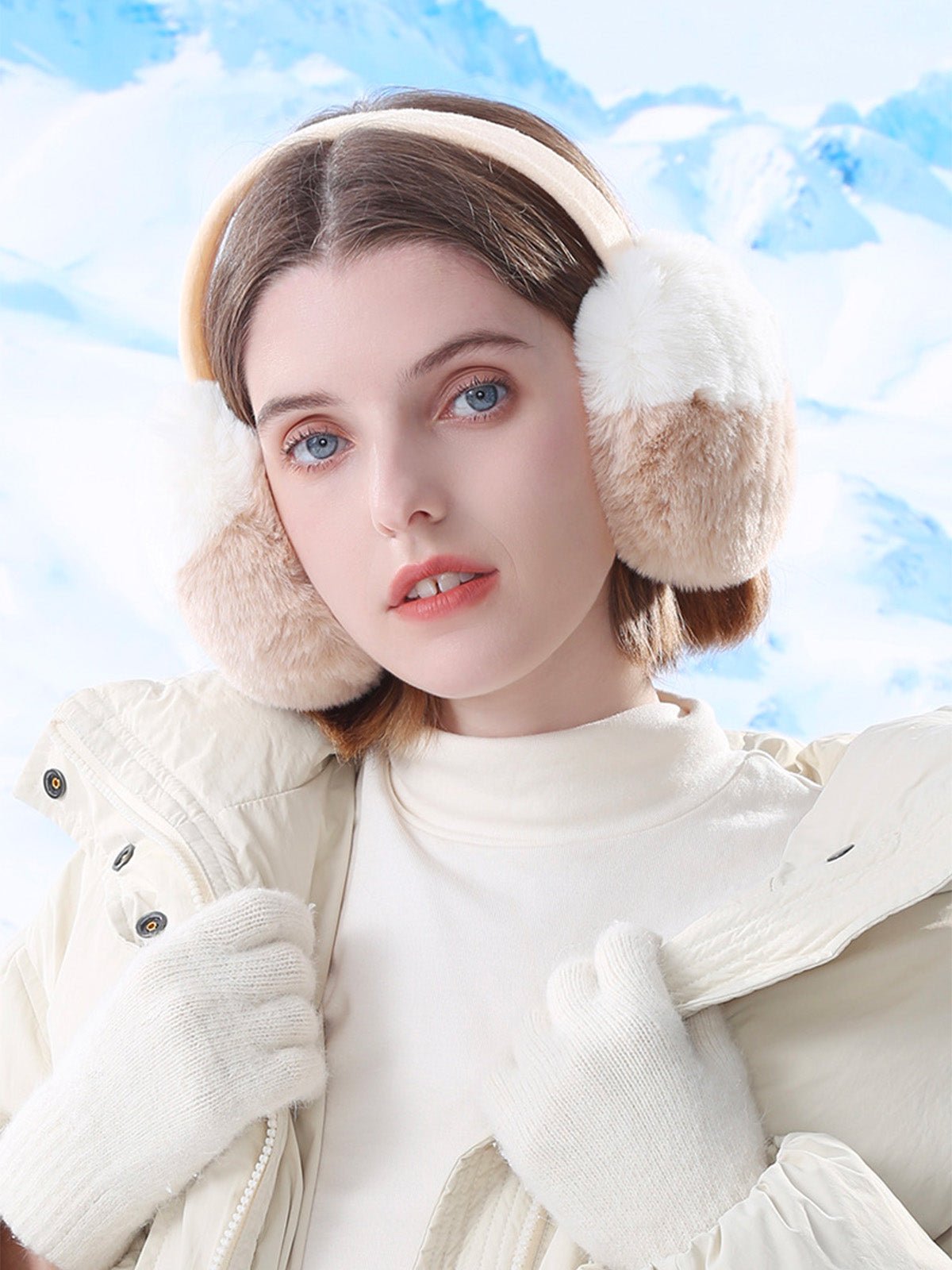 Cache - oreilles doux, imitation fourrure, pliable, chaud, mixte, confort hivernal, protection contre le vent, extérieur, mode hiver, modèle Finaria - Cache - oreilles - Beige