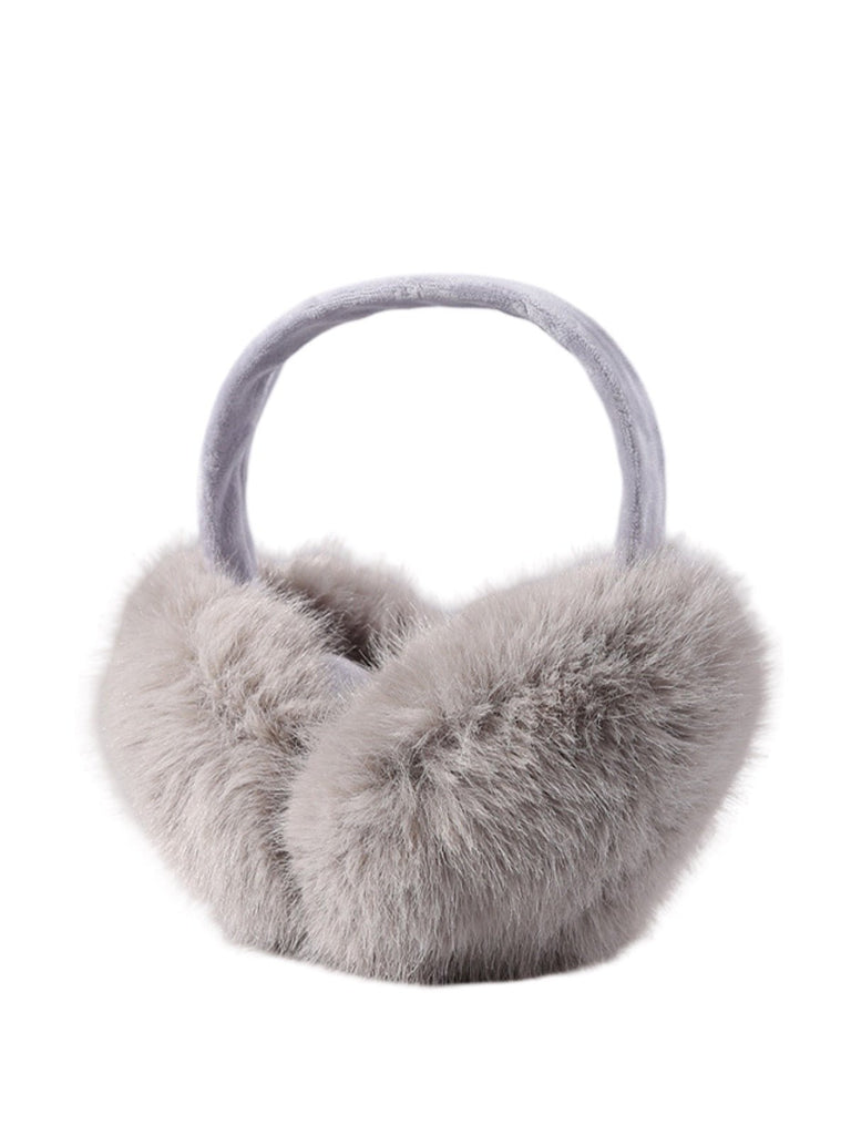 Cache - oreilles femme hiver, doux et chaud, imitation fourrure, pliable et portable, protection anti - froid, confort quotidien, modèle Kevia - Cache - oreilles - Gris