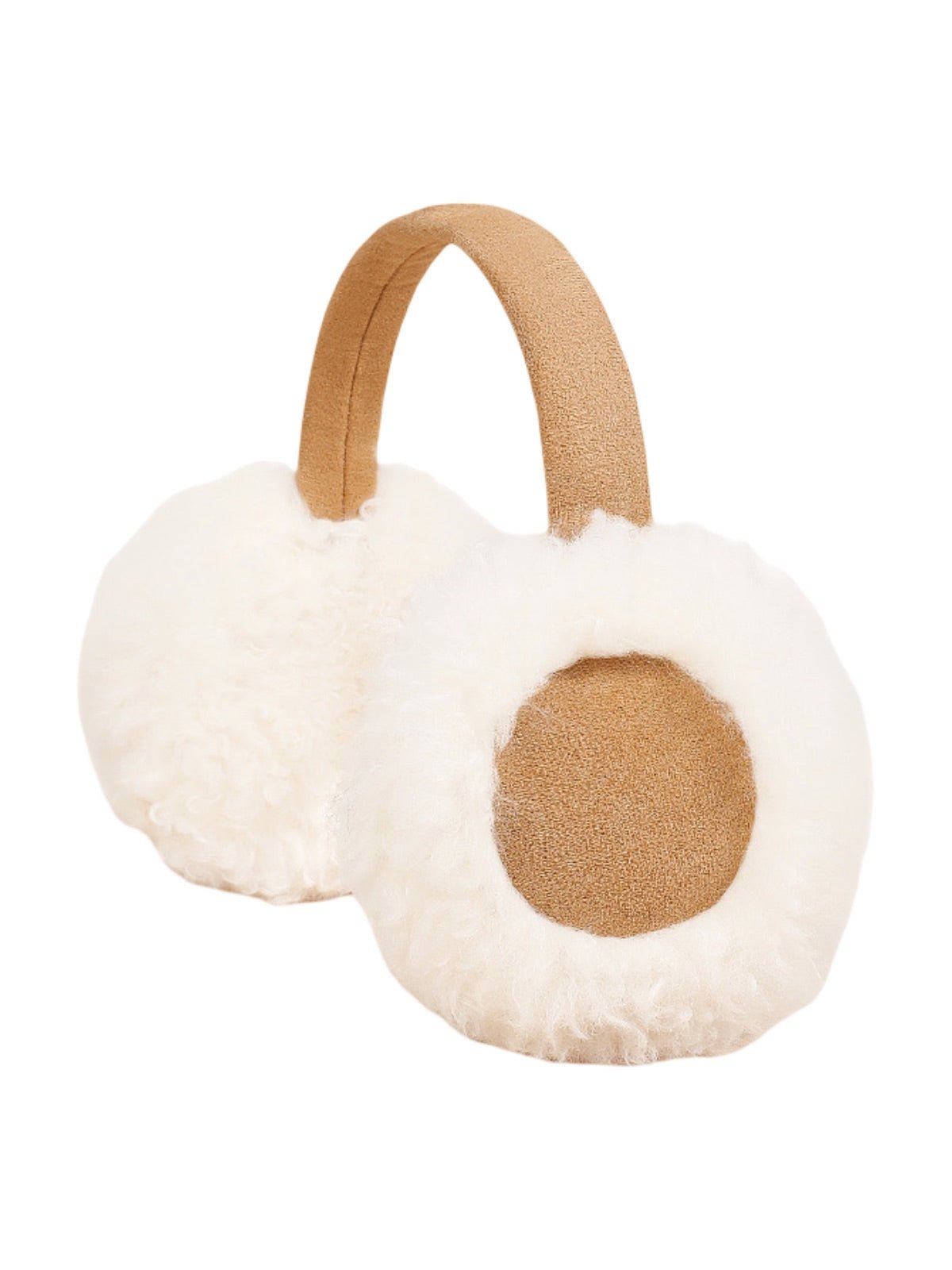 Cache - oreilles hiver chaud, protection oreilles, pliable, doux, confortable, isolant du froid, femme, modèle Xida - Cache - oreilles - Blanc et camel