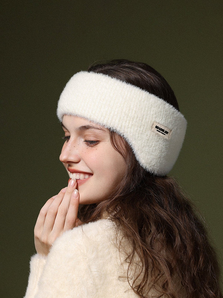 Cache - oreilles hiver doux, bandeau chaud, protection anti - froid, confort moelleux, accessoire de sport, style décontracté, modèle Sadire - Cache - oreilles - Blanc