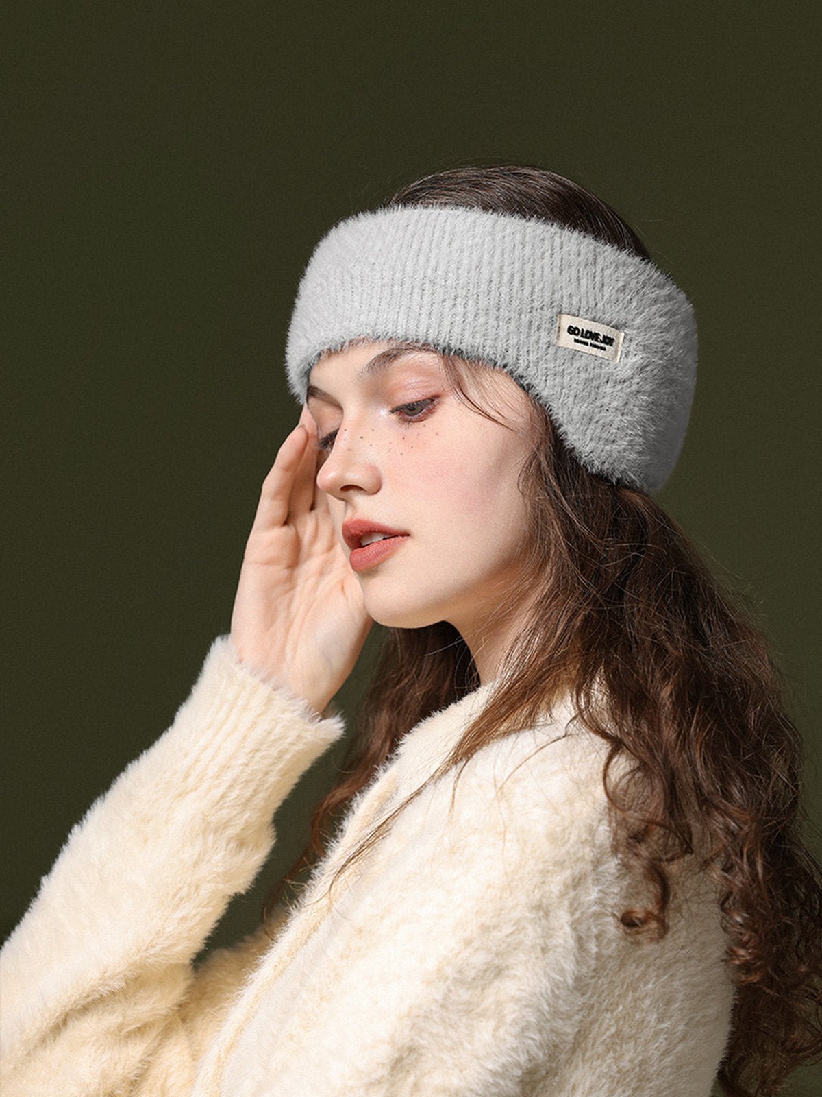 Cache - oreilles hiver doux, bandeau chaud, protection anti - froid, confort moelleux, accessoire de sport, style décontracté, modèle Sadire - Cache - oreilles - Gris