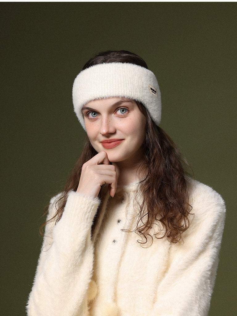 Cache - oreilles hiver doux, bandeau chaud, protection anti - froid, confort moelleux, accessoire de sport, style décontracté, modèle Sadire - Cache - oreilles - Blanc