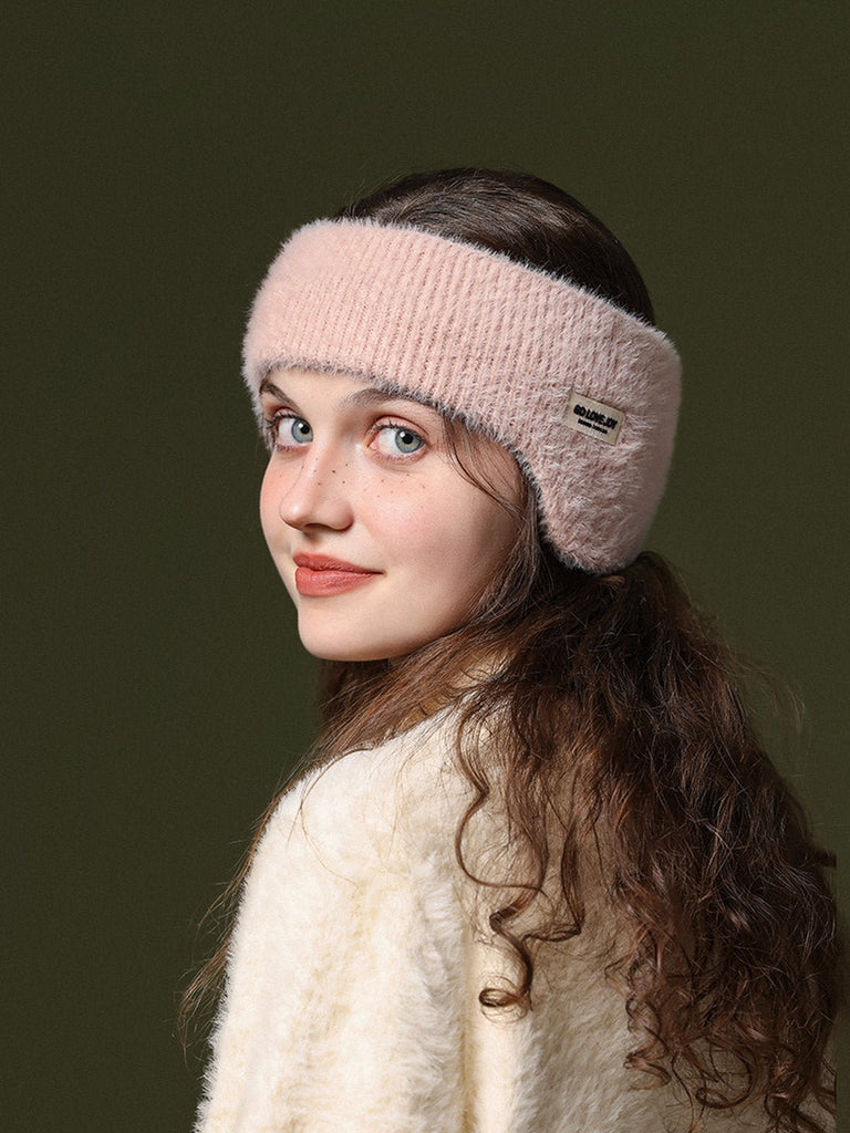 Cache - oreilles hiver doux, bandeau chaud, protection anti - froid, confort moelleux, accessoire de sport, style décontracté, modèle Sadire - Cache - oreilles - Rose