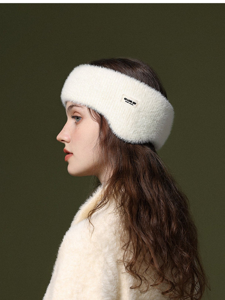Cache - oreilles hiver doux, bandeau chaud, protection anti - froid, confort moelleux, accessoire de sport, style décontracté, modèle Sadire - Cache - oreilles - Blanc