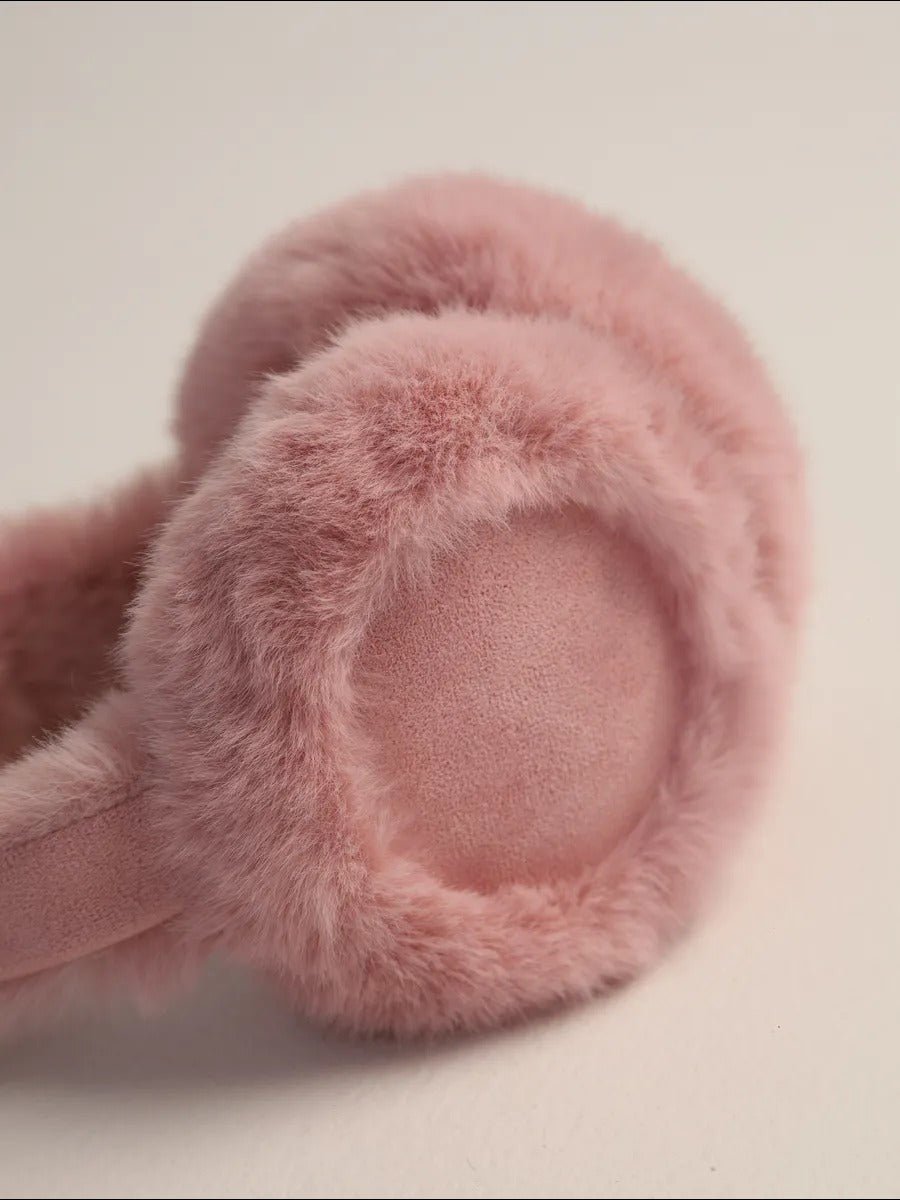 Cache - oreilles hiver femme, oreillettes chaudes, fausse fourrure douce, pliables, confort thermique, anti - froid, protection vent, accessoire mode hiver, modèle Umine - Cache - oreilles - Rose
