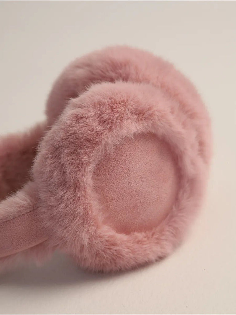 Cache - oreilles hiver femme, oreillettes chaudes, fausse fourrure douce, pliables, confort thermique, anti - froid, protection vent, accessoire mode hiver, modèle Umine - Cache - oreilles - Rose