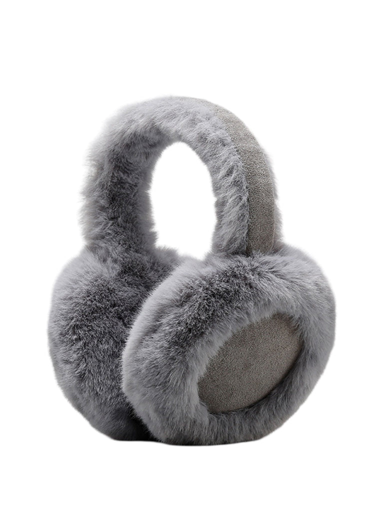 Cache - oreilles hiver femme, oreillettes chaudes, fausse fourrure douce, pliables, confort thermique, anti - froid, protection vent, accessoire mode hiver, modèle Umine - Cache - oreilles - Gris