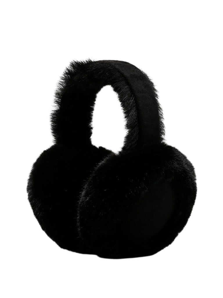 Cache - oreilles hiver femme, oreillettes chaudes, fausse fourrure douce, pliables, confort thermique, anti - froid, protection vent, accessoire mode hiver, modèle Umine - Cache - oreilles - Noir