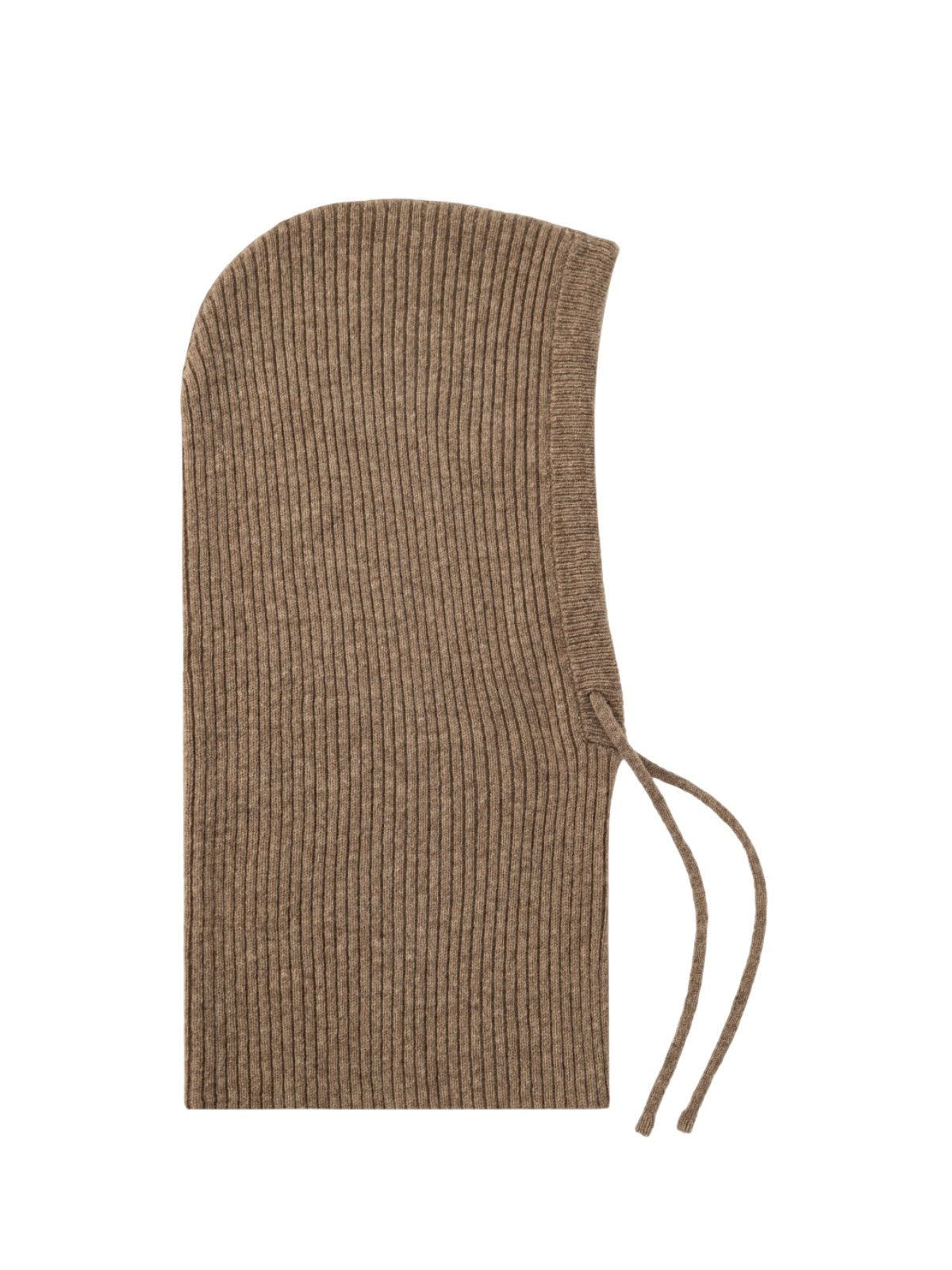 Cagoule en laine premium, bonnet balaclava femme hiver, cagoule tricotée douce, cache - cou chaud, capuche ajustable, modèle Sapharina - Écharpe - Taupe