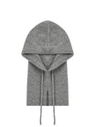 Cagoule en laine premium, bonnet balaclava femme hiver, cagoule tricotée douce, cache - cou chaud, capuche ajustable, modèle Sapharina - Écharpe - Gris